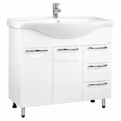 Dulap cu lavoar Vasto Furniture Delfin/Basic 3S1U 900mm (White)
