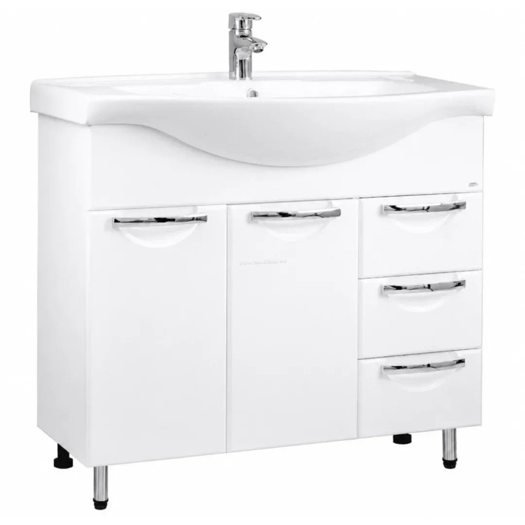 Dulap cu lavoar Vasto Furniture Delfin/Basic 3S1U 900mm (White)
