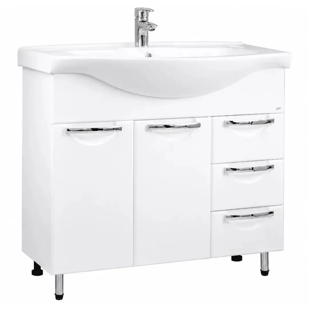Dulap cu lavoar Vasto Furniture Delfin/Basic 3S1U 900mm (White)