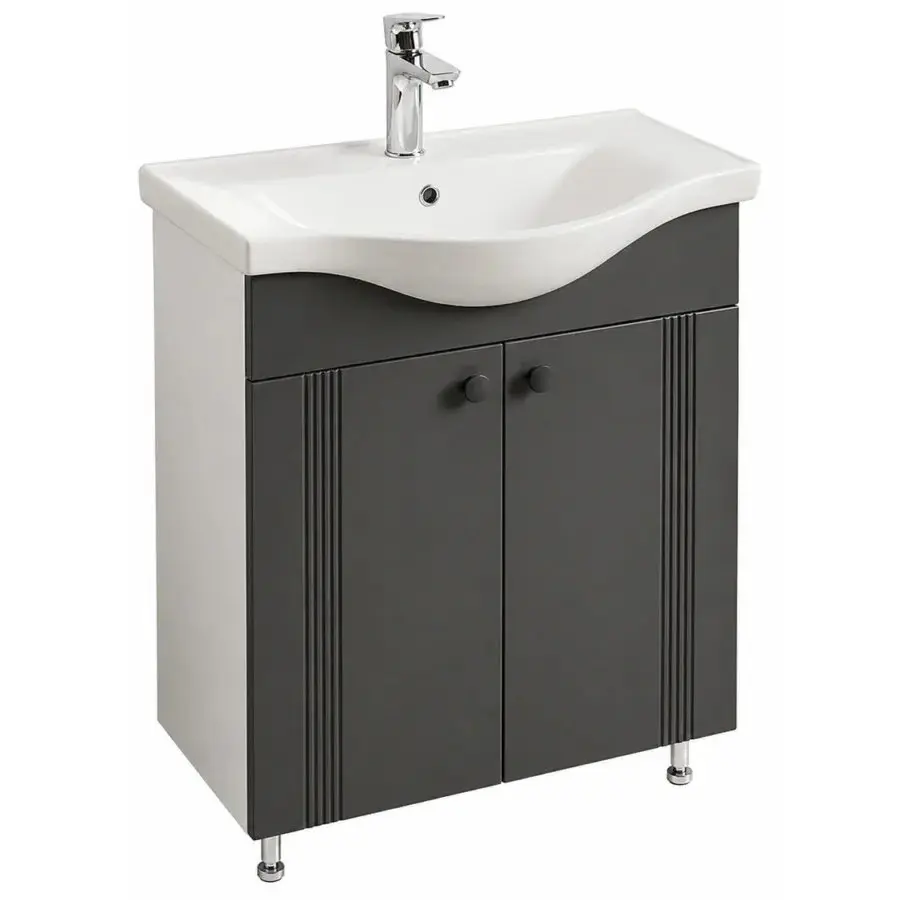 Dulap cu lavoar Vasto Furniture Palma/Basic 2U 650mm (Anthracite Matte) - 2