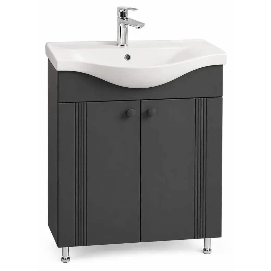 Dulap cu lavoar Vasto Furniture Palma/Basic 2U 650mm (Anthracite Matte)