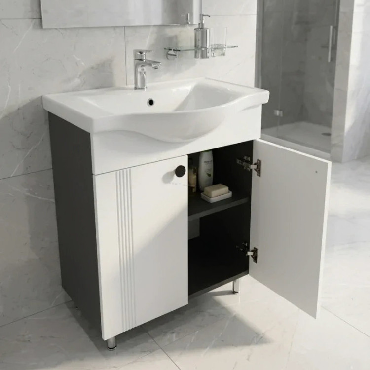 Dulap cu lavoar Vasto Furniture Palma/Basic 2U 650mm (White)