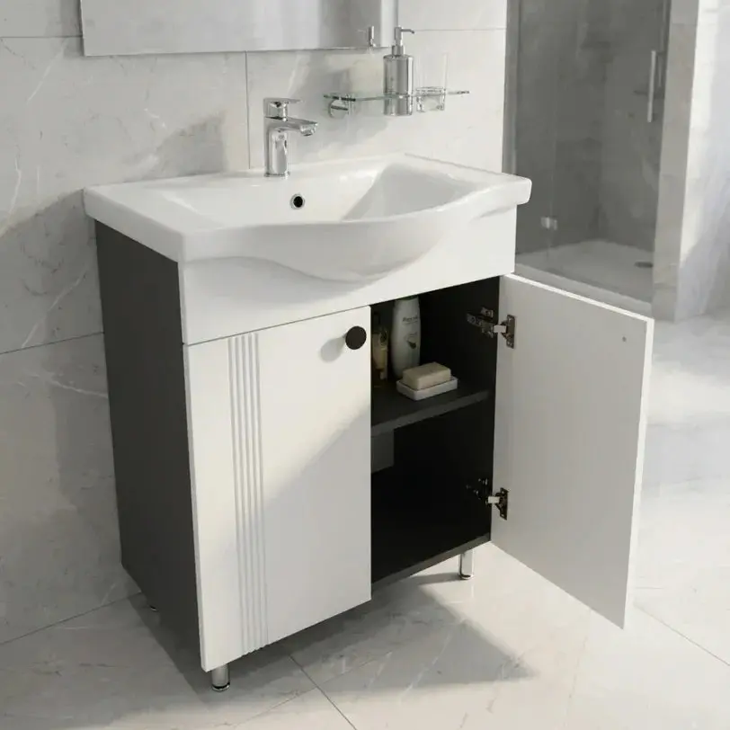Dulap cu lavoar Vasto Furniture Palma/Basic 2U 650mm (White)