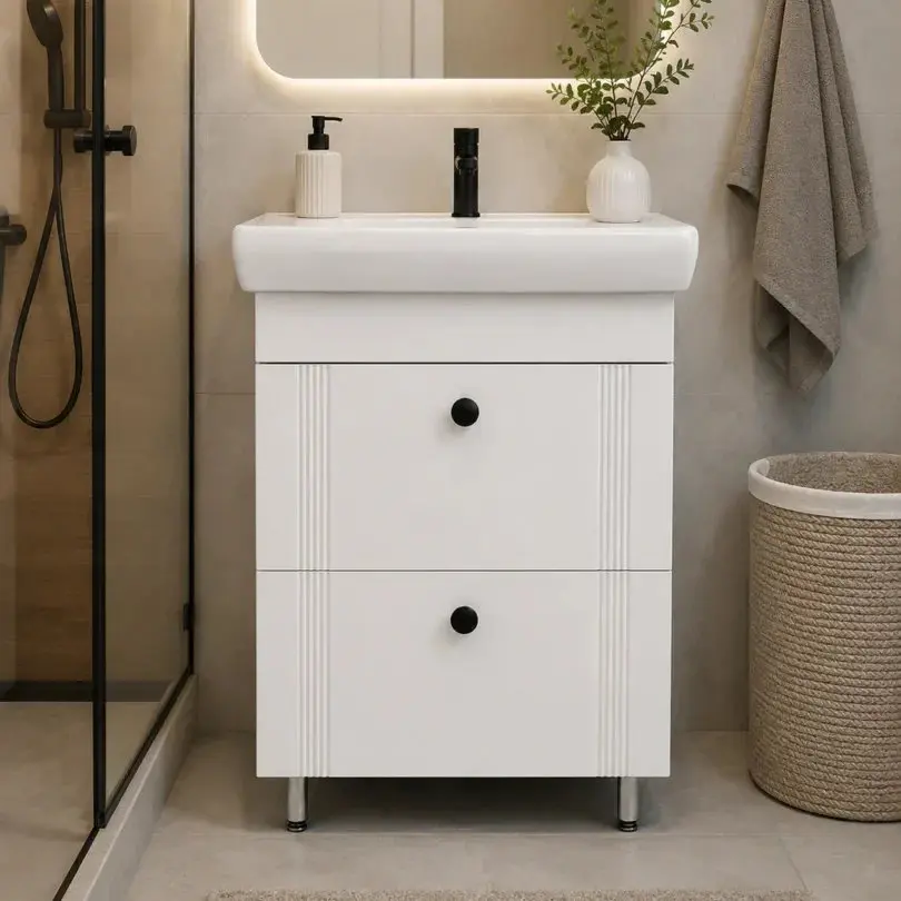 Dulap cu lavoar Vasto Furniture Palma/ML 2S 650mm (White)
