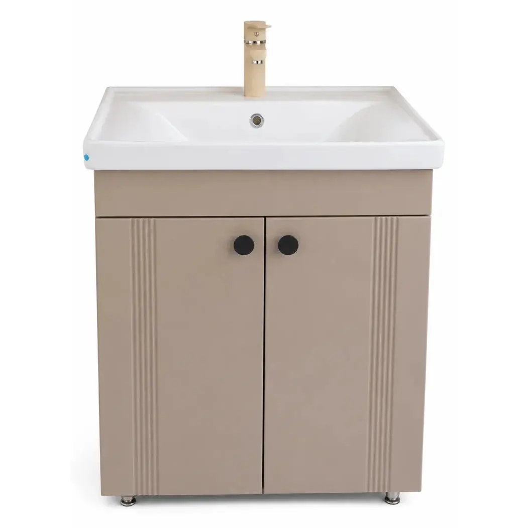 Dulap cu lavoar Vasto Furniture Palma/Sava 2U 650mm (Beige Matte)