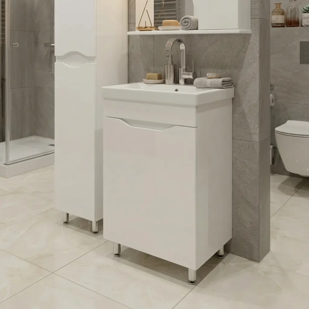 Dulap cu lavoar Vasto Furniture Print/Sava 1U 500mm (White)
