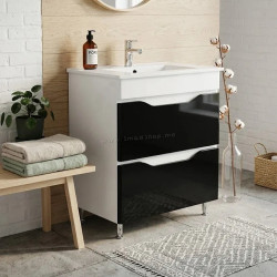 Dulap cu oglinda Vasto Furniture Print/Sava 2S 600mm (White/Black)
