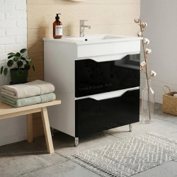 Dulap cu lavoar Vasto Furniture Print/Sava 2S 800mm (Black)