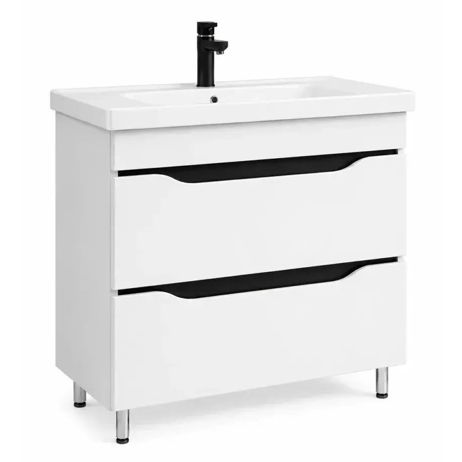 Dulap cu lavoar Vasto Furniture Print/Sava 2S 800mm (White/Black insert)