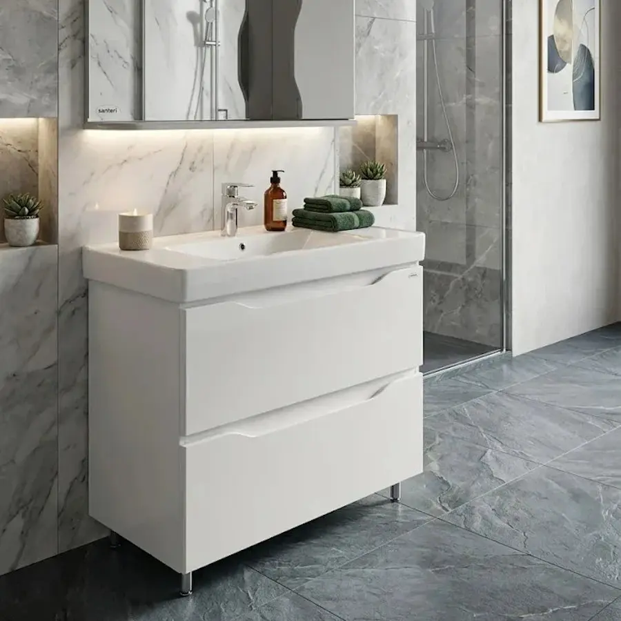 Тумба с умывальником Vasto Furniture Print/Sava 2S 800mm (White)