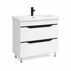 Dulap cu lavoar Vasto Furniture Print/Sava 2S 900mm (White/Black) Thumb