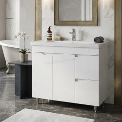 Dulap cu lavoar Vasto Furniture Print/Sava 2S2U 1000mm (White)