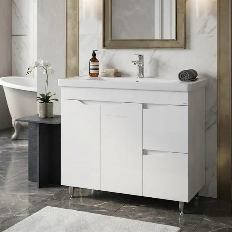 Dulap cu lavoar Vasto Furniture Print/Sava 2S2U 1000mm (White)