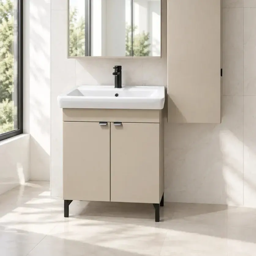 Dulap cu lavoar Vasto Furniture Sani/ML 2U 650mm (Caramel)