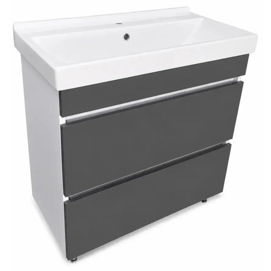 Dulap cu lavoar Vasto Furniture Sanremo/Sava 2S 700mm (Anthracite/White) - 2