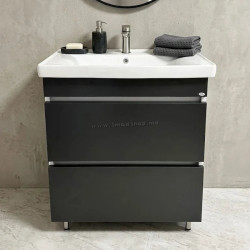 Dulap cu lavoar Vasto Furniture Sanremo/Sava 2S 700mm (Anthracite/White)