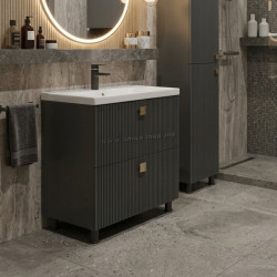 Dulap cu lavoar Vasto Furniture Toledo/Sava 2S 800mm (Black)