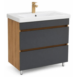Dulap cu lavoar Vasto Furniture Torino/Sava 2S 800mm (Oak/Anthracite) Thumb