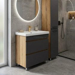 Dulap cu lavoar Vasto Furniture Torino/Sava 2S 800mm (Oak/Anthracite)