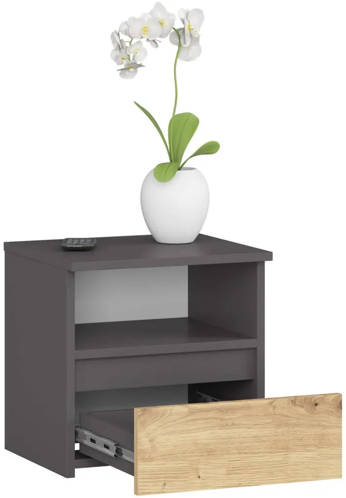 Noptiera Akord CL1 1SZ 40cm (Graphite Gray/Artisan Oak)