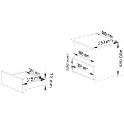 Noptiera Akord CL1 1SZ 40cm (Graphite Gray/Artisan Oak) Thumb