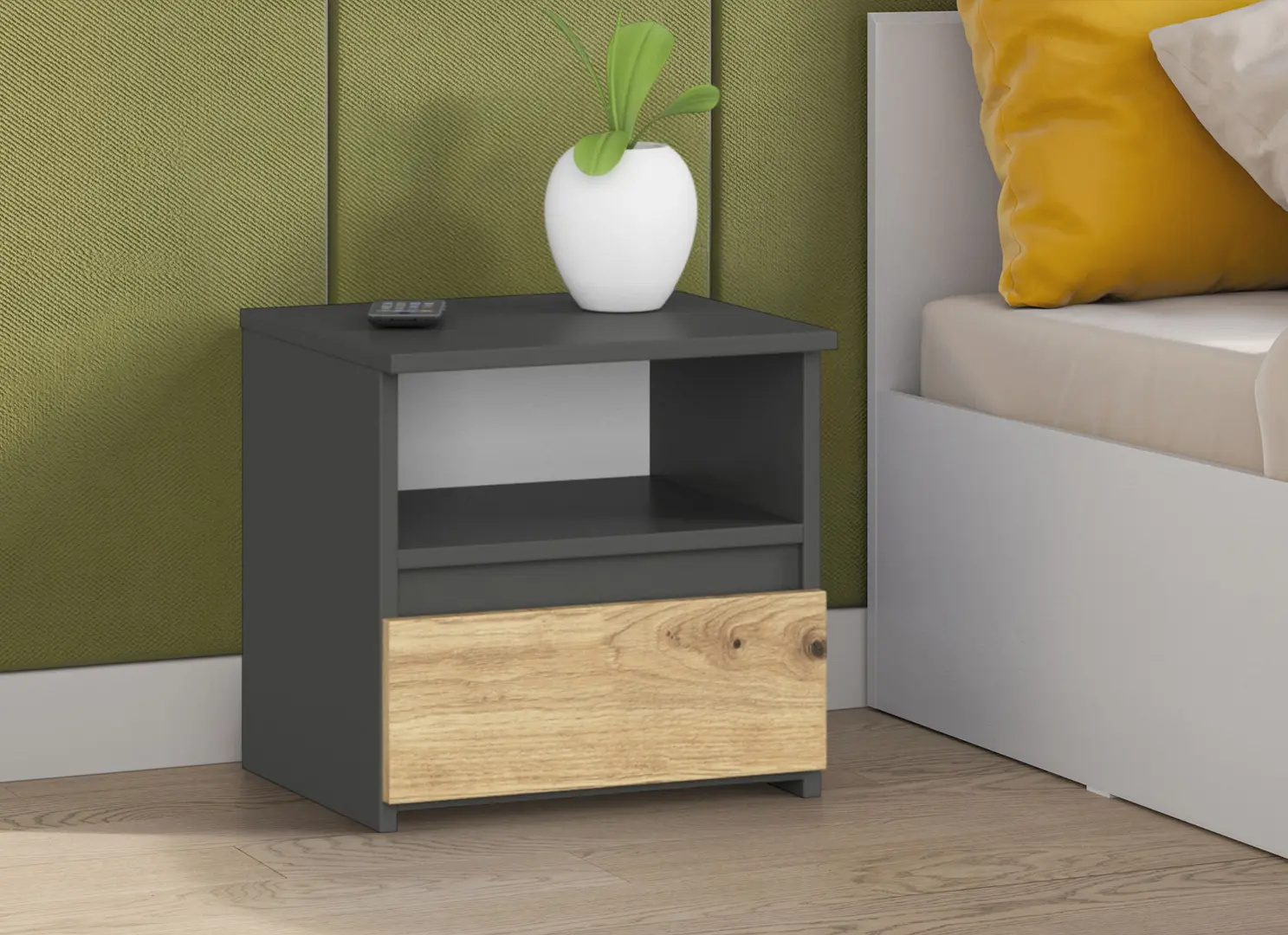 Noptiera Akord CL1 1SZ 40cm (Graphite Gray/Artisan Oak)