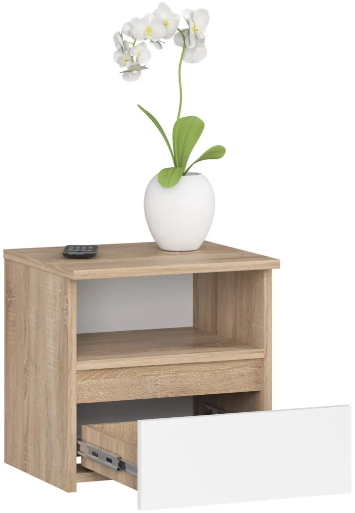Тумба прикроватная Akord CL1 1SZ 40cm (Sonoma Oak/White)
