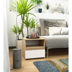 Тумба прикроватная Akord CL1 1SZ 40cm (Sonoma Oak/White)