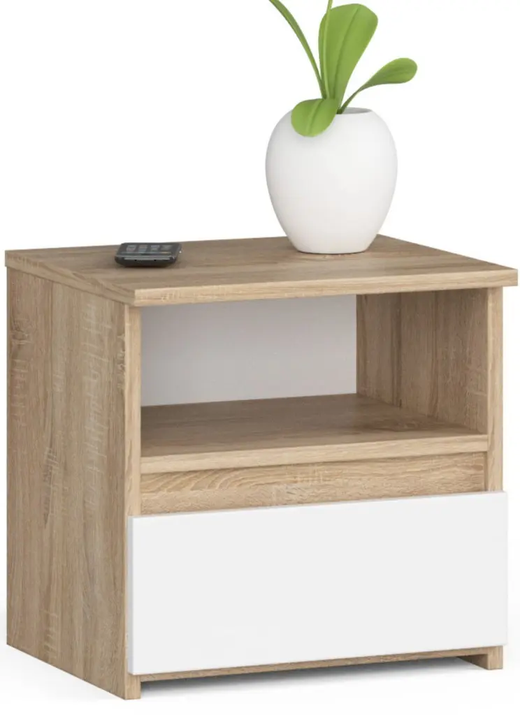 Тумба прикроватная Akord CL1 1SZ 40cm (Sonoma Oak/White)