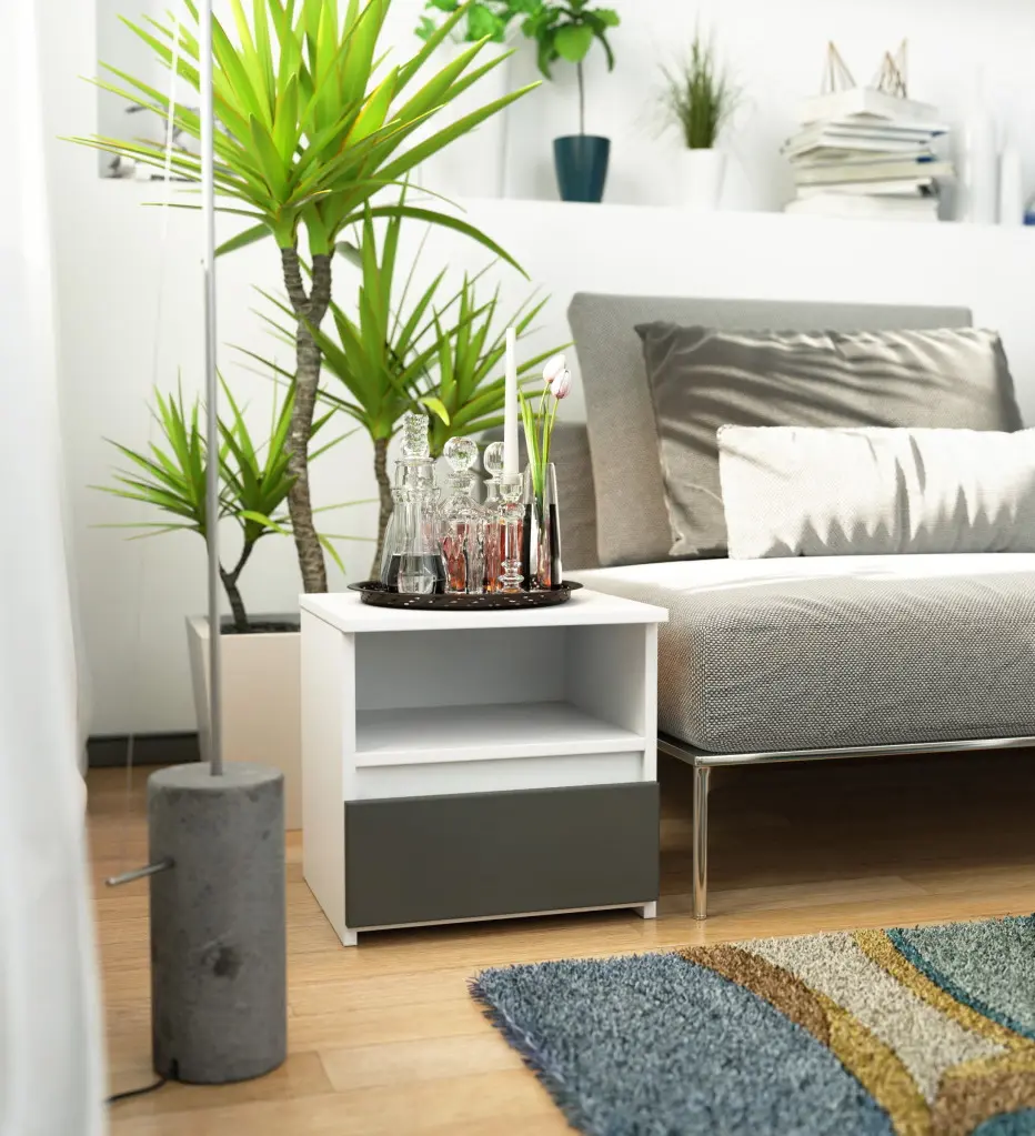 Noptiera Akord CL1 1SZ 40cm (White/Graphite Gray)