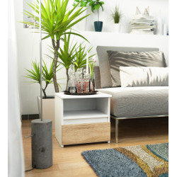 Тумба прикроватная Akord CL1 1SZ 40cm (White/Sonoma Oak)