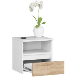 Тумба прикроватная Akord CL1 1SZ 40cm (White/Sonoma Oak) Thumb