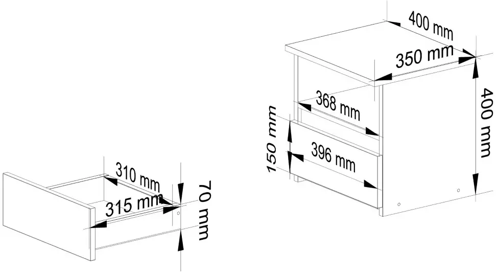 Noptiera Akord CL1 40 cm (Artisan Oak)