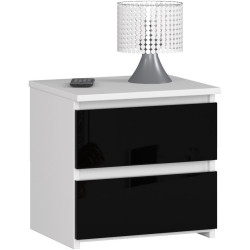 Тумба прикроватная Akord CL2 2SZ CLP PK (White/Black Gloss) Thumb