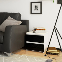 Тумба прикроватная Akord CL2 2SZ CLP PK (White/Black Gloss)