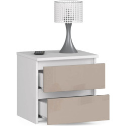 Тумба прикроватная Akord CL2 2SZ CLP PK (White/Cappuccino Gloss) Thumb
