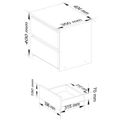 Noptiera Akord CL2 40cm 2SZ (Graphite Grey) Thumb