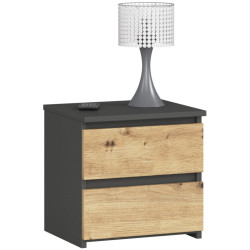 Noptiera Akord CL2 40cm 2SZ (Graphite Grey/Artisan Oak) Thumb