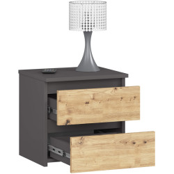 Noptiera Akord CL2 40cm 2SZ (Graphite Grey/Artisan Oak) Thumb