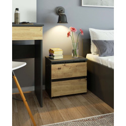 Noptiera Akord CL2 40cm 2SZ (Graphite Grey/Artisan Oak)
