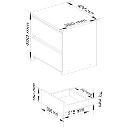 Noptiera Akord CL2 40cm 2SZ (Sonoma Oak) Thumb