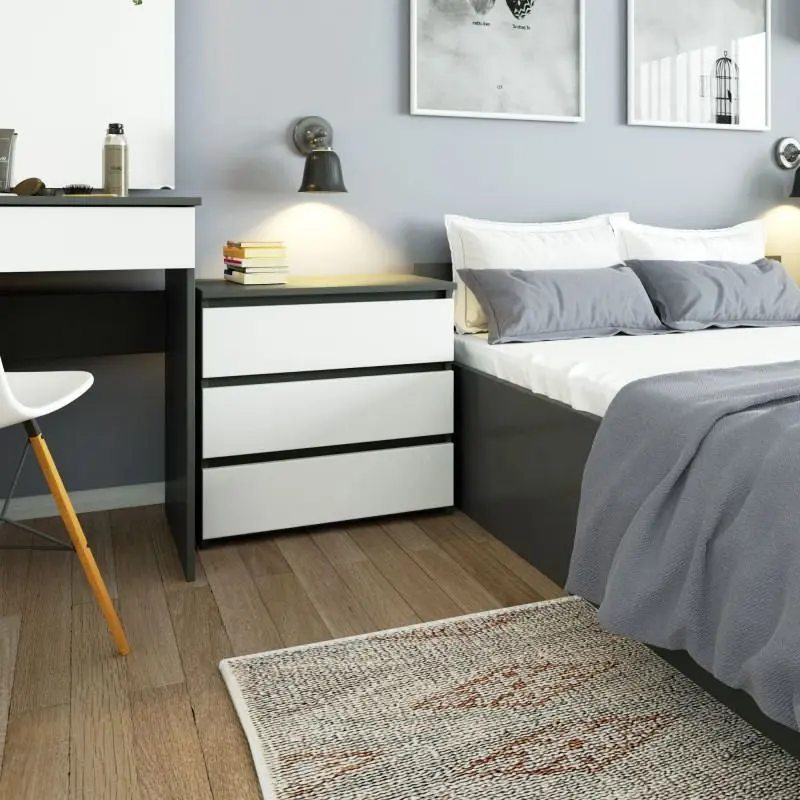 Тумба прикроватная Akord CL3 3SZ (Graphite Gray/White)