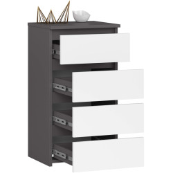 Тумба прикроватная Akord CL4 4SZ (White/Graphite Gray) Thumb