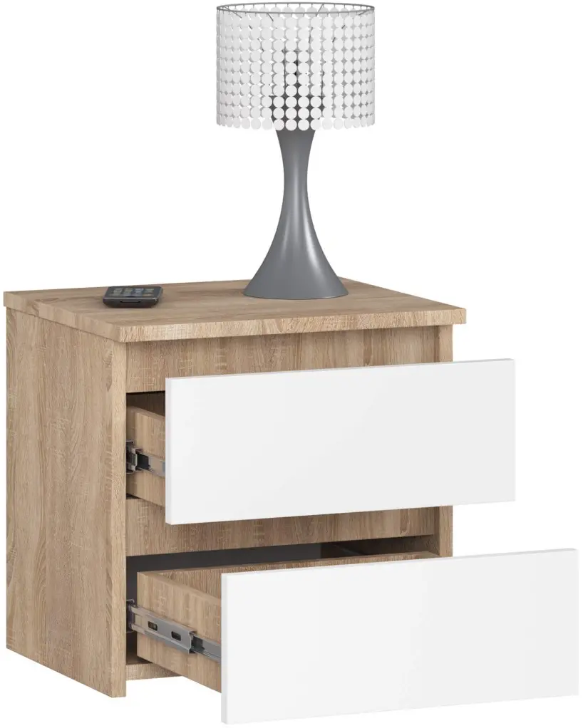 Тумба прикроватная Akord K40 2SZ (White/Sonoma)