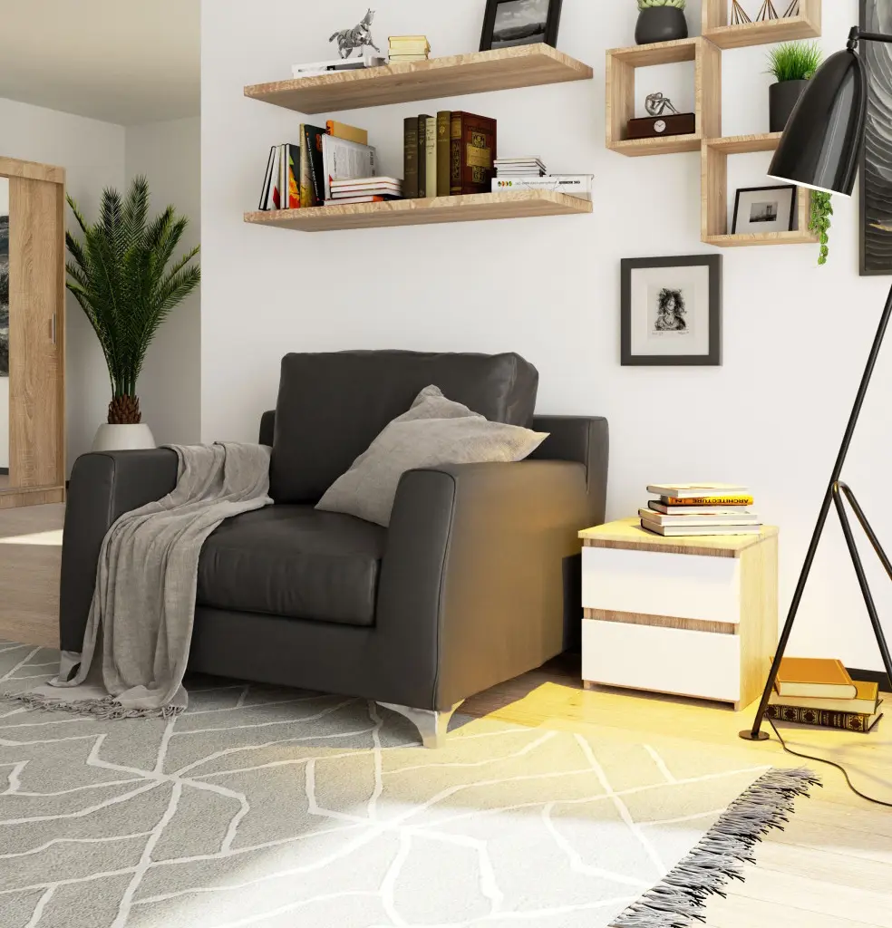 Тумба прикроватная Akord K40 2SZ (White/Sonoma)