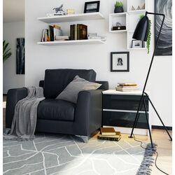 Тумба прикроватная Akord K60 2SZ (White/Graphite Gloss) Thumb