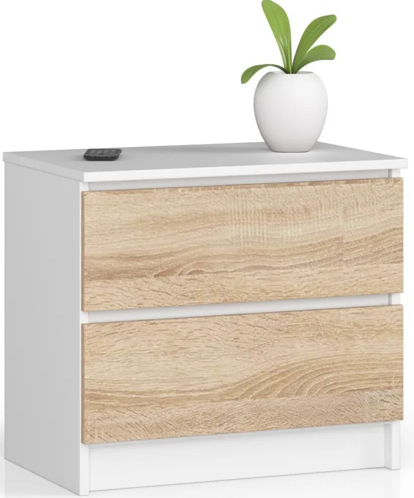 Noptiera Akord K60 2SZ (White/Sonoma Oak)