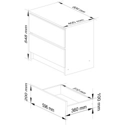 Тумба прикроватная Akord K60 2SZ (White) Thumb