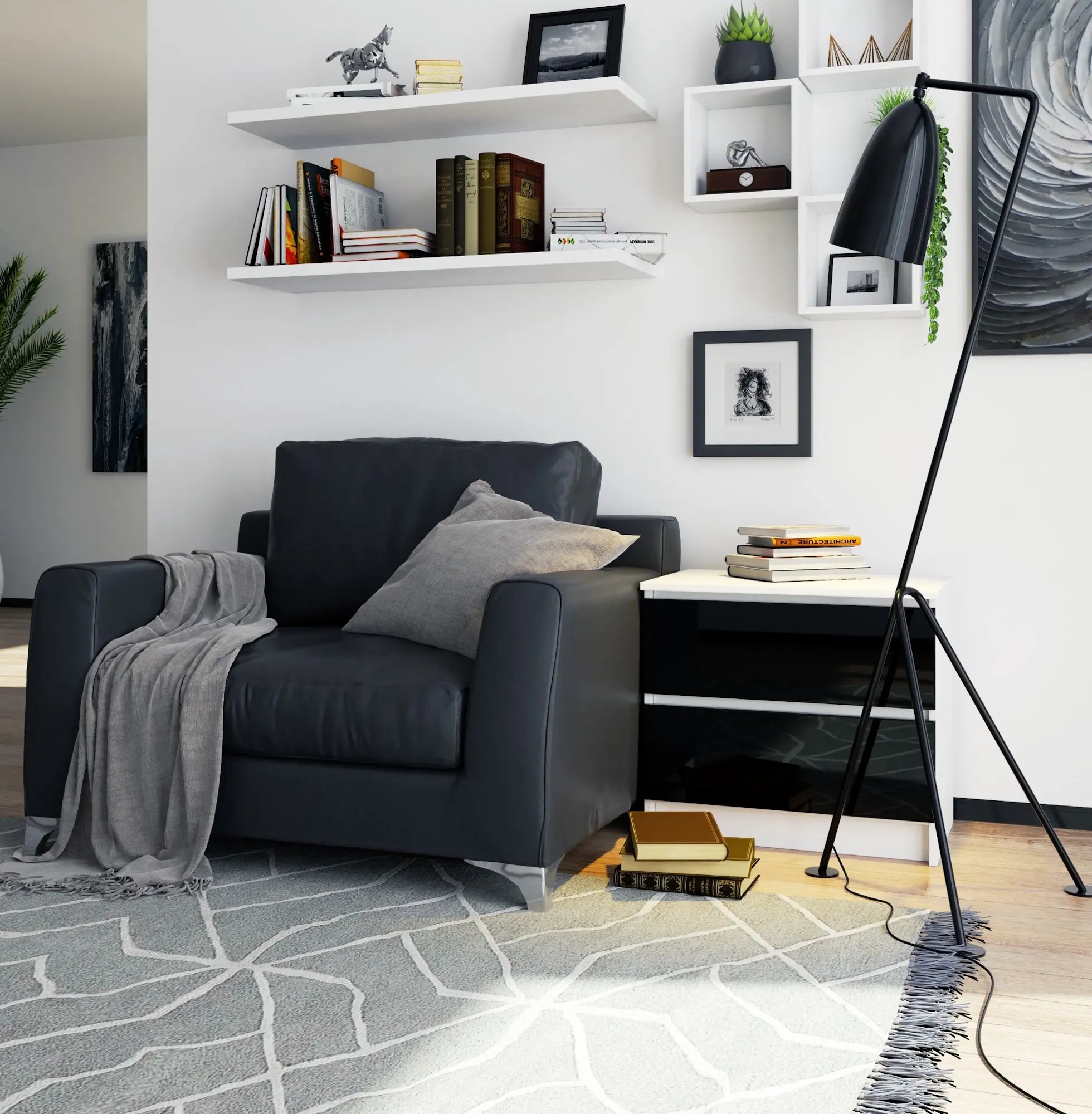 Noptiera Akord K60 2SZ (White/Black Gloss)