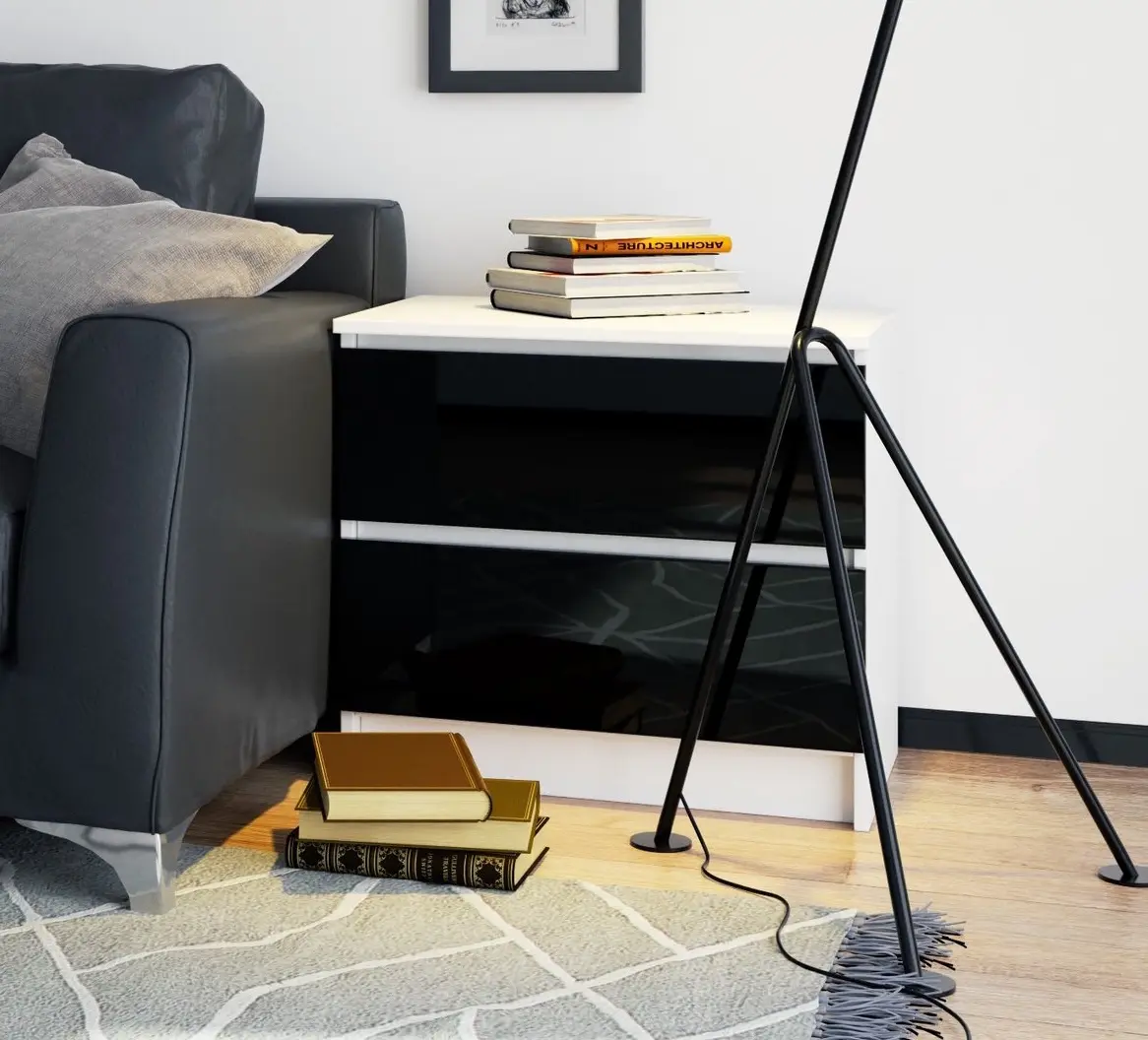 Noptiera Akord K60 2SZ (White/Black Gloss)